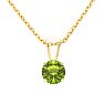 1 Carat Peridot Solitaire Necklace In Yellow Gold With Free Chain Image-1
