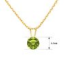 1 Carat Peridot Solitaire Necklace In Yellow Gold With Free Chain Image-2