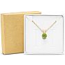 1 Carat Peridot Solitaire Necklace In Yellow Gold With Free Chain Image-6