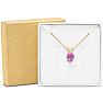 1 Carat Pink Topaz Solitaire Necklace In Yellow Gold With Free Chain Image-6