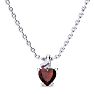 Garnet Necklace: Garnet Jewelry: 1/2ct Garnet and Diamond Heart Necklace in 10k White Gold Image-1