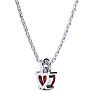 Garnet Necklace: Garnet Jewelry: 1/2ct Garnet and Diamond Heart Necklace in 10k White Gold Image-3