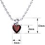 Garnet Necklace: Garnet Jewelry: 1/2ct Garnet and Diamond Heart Necklace in 10k White Gold Image-4