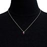 Garnet Necklace: Garnet Jewelry: 1/2ct Garnet and Diamond Heart Necklace in 10k White Gold Image-5