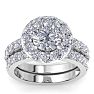 4 Carat Halo Lab Grown Diamond Bridal Set In Sterling Silver Image-1