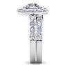 4 Carat Halo Lab Grown Diamond Bridal Set In Sterling Silver Image-4