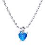 1/2ct Blue Topaz and Diamond Heart Necklace in 10k White Gold Image-1
