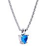 1/2ct Blue Topaz and Diamond Heart Necklace in 10k White Gold Image-2