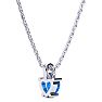 1/2ct Blue Topaz and Diamond Heart Necklace in 10k White Gold Image-3