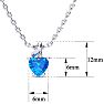 1/2ct Blue Topaz and Diamond Heart Necklace in 10k White Gold Image-4