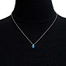 1/2ct Blue Topaz and Diamond Heart Necklace in 10k White Gold Image-5