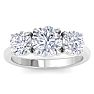 3 Carat Lab Grown Diamond Three Stone Engagement Ring In Sterling Silver Image-1