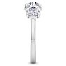3 Carat Lab Grown Diamond Three Stone Engagement Ring In Sterling Silver Image-4