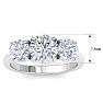 3 Carat Lab Grown Diamond Three Stone Engagement Ring In Sterling Silver Image-5