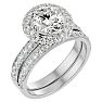 2 1/2 Carat Halo Lab Grown Diamond Bridal Set In Sterling Silver Image-2