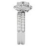 2 1/2 Carat Halo Lab Grown Diamond Bridal Set In Sterling Silver Image-4