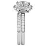 3 Carat Halo Lab Grown Diamond Bridal Set In Sterling Silver Image-4