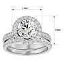 3 Carat Halo Lab Grown Diamond Bridal Set In Sterling Silver Image-5