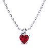 1/2ct Created Ruby and Diamond Heart Necklace in 10k White Gold Image-1