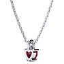 1/2ct Created Ruby and Diamond Heart Necklace in 10k White Gold Image-3