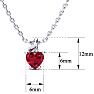 1/2ct Created Ruby and Diamond Heart Necklace in 10k White Gold Image-4