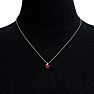 1/2ct Created Ruby and Diamond Heart Necklace in 10k White Gold Image-5