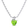 1/2ct Peridot and Diamond Heart Necklace in 10k White Gold Image-1