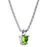 1/2ct Peridot and Diamond Heart Necklace in 10k White Gold Image-2