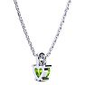1/2ct Peridot and Diamond Heart Necklace in 10k White Gold Image-3