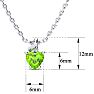 1/2ct Peridot and Diamond Heart Necklace in 10k White Gold Image-4