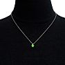 1/2ct Peridot and Diamond Heart Necklace in 10k White Gold Image-5