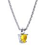 1/2ct Citrine and Diamond Heart Necklace in 10k White Gold Image-2