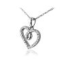 Estate Jewelry Heart Necklace With Cubic Zirconia In Sterling Silver, 18 Inches Image-2