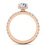 Moissanite Engagement Ring; 1 1/2 Carat Round Shape Hidden Halo Moissanite Engagement Ring In 14 Karat Rose Gold Image-3