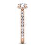 Moissanite Engagement Ring; 1 1/2 Carat Round Shape Hidden Halo Moissanite Engagement Ring In 14 Karat Rose Gold Image-4