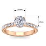 Moissanite Engagement Ring; 1 1/2 Carat Round Shape Hidden Halo Moissanite Engagement Ring In 14 Karat Rose Gold Image-5