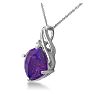 5ct Cushion Cut Amethyst and Diamond Pendant in 10k White Gold Image-3