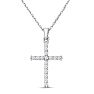 1/4 Carat Diamond Cross Necklace In Sterling Silver With Free Chain, 18 Inches Image-1