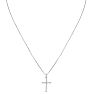 1/4 Carat Diamond Cross Necklace In Sterling Silver With Free Chain, 18 Inches Image-2