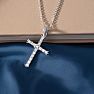 1/4 Carat Diamond Cross Necklace In Sterling Silver With Free Chain, 18 Inches Image-6