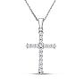 1/2 Carat Diamond Cross Necklace In Sterling Silver With Free Chain, 18 Inches Image-1