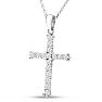 1/2 Carat Diamond Cross Necklace In Sterling Silver With Free Chain, 18 Inches Image-3