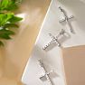 1/2 Carat Diamond Cross Necklace In Sterling Silver With Free Chain, 18 Inches Image-6
