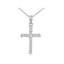 1 Carat Diamond Cross Necklace In Sterling Silver With Free Chain, 18 Inches Image-1