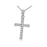 1 Carat Diamond Cross Necklace In Sterling Silver With Free Chain, 18 Inches Image-2