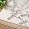 1 Carat Diamond Cross Necklace In Sterling Silver With Free Chain, 18 Inches Image-4