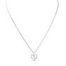 0.03 Carat Diamond Cross and Heart Necklace In Sterling Silver With Free Chain, 18 Inches Image-2