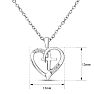 0.03 Carat Diamond Cross and Heart Necklace In Sterling Silver With Free Chain, 18 Inches Image-5