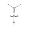 0.05 Carat Diamond Cross Necklace In Sterling Silver With Free Chain, 18 Inches Image-1