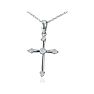 0.05 Carat Diamond Cross Necklace In Sterling Silver With Free Chain, 18 Inches Image-2